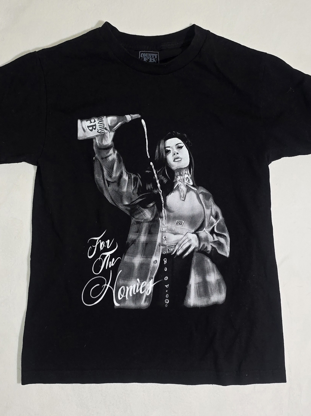 FB County Aaliyah For The Homies Graphic Black T Shirt Mens Small